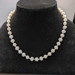 Elegant Pearl Necklace Sterling Clasp